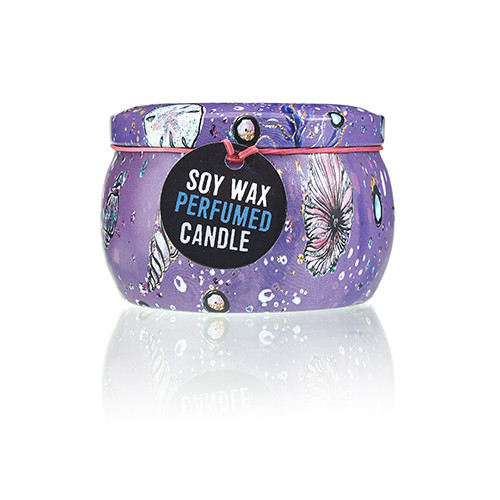 Art Tin Candle - Assorted Design - Sea life - Raspberry